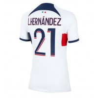 Stroje piłkarskie Paris Saint-Germain Lucas Hernandez #21 Koszulka Wyjazdowej dla damskie 2023-24 Krótki Rękaw